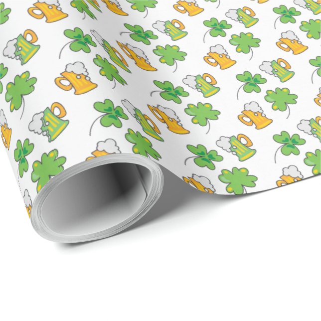 Cadeau Papier d'enveloppement de la Saint-Patrick (Coin rond)