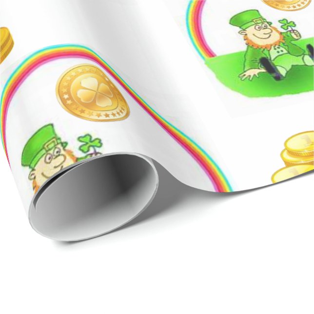 Cadeau Papier d'enveloppement de la Saint-Patrick (Coin rond)