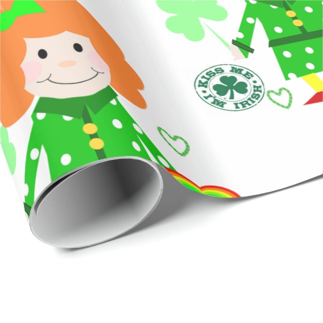 Cadeau Papier d'enveloppement de la Saint-Patrick (Coin rond)