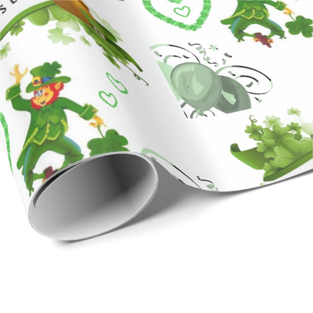Cadeau Papier d'enveloppement de la Saint-Patrick (Coin rond)