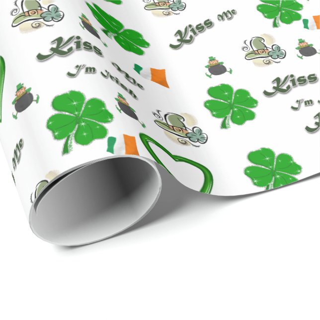 Cadeau Papier d'enveloppement de la Saint-Patrick (Coin rond)