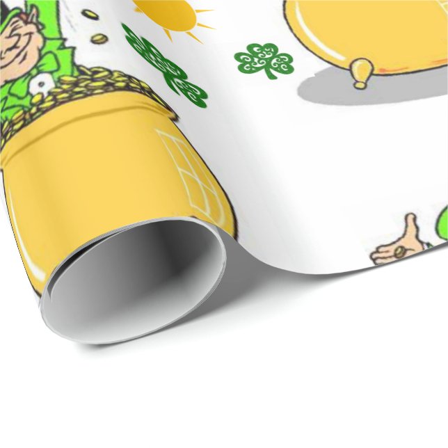 Cadeau Papier d'enveloppement de la Saint-Patrick (Coin rond)