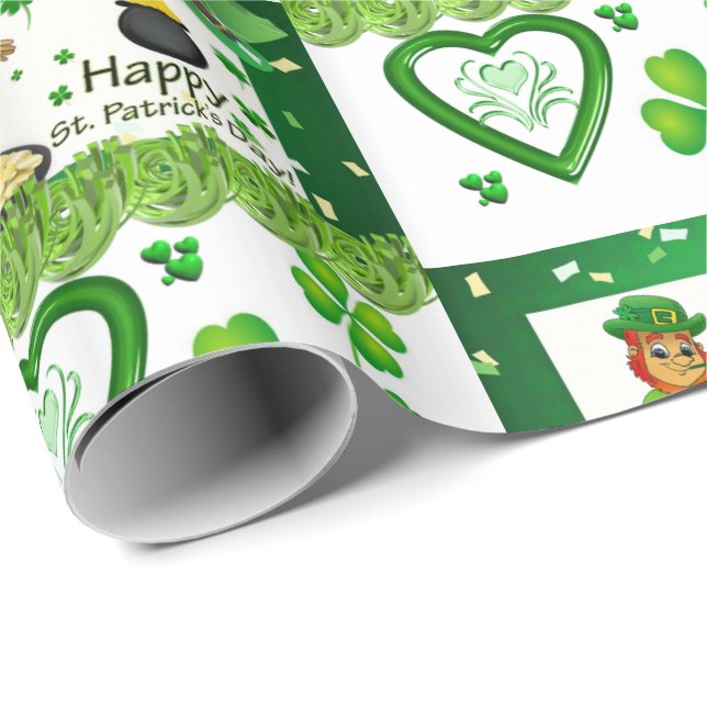 Cadeau Papier d'enveloppement de la Saint-Patrick (Coin rond)