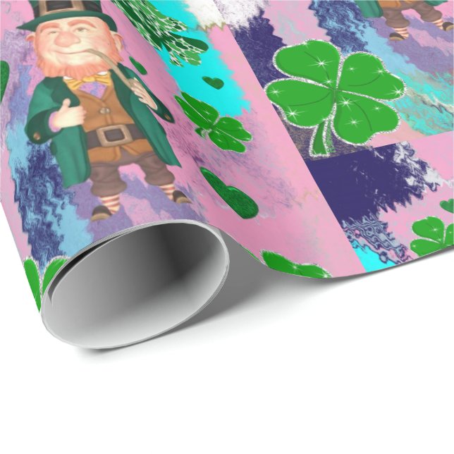 Cadeau Papier d'enveloppement de la Saint-Patrick (Coin rond)