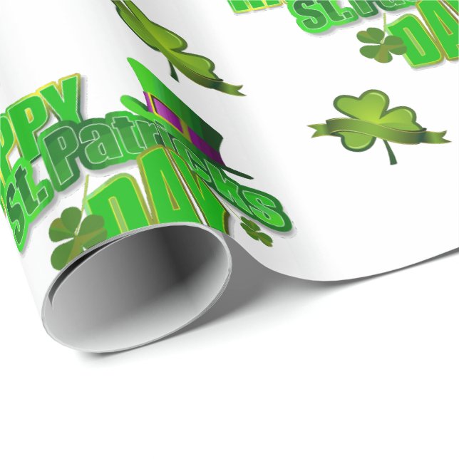 Cadeau Papier d'enveloppement de la Saint-Patrick (Coin rond)
