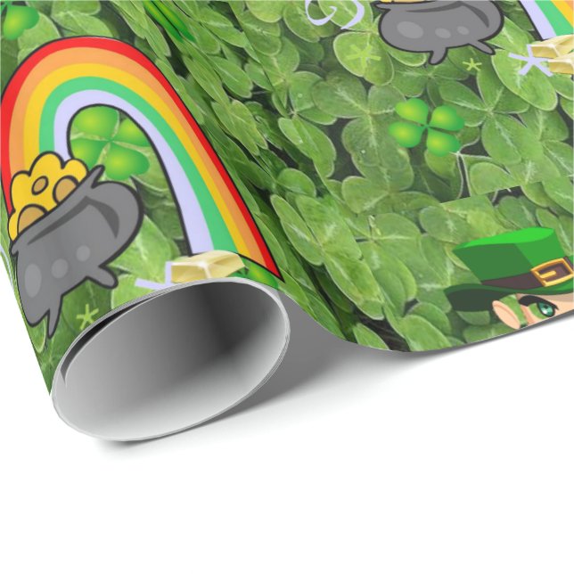 Cadeau Papier d'enveloppement de la Saint-Patrick (Coin rond)