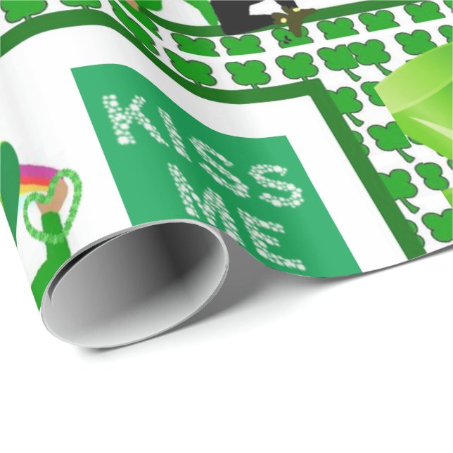 Cadeau Papier d'enveloppement de la Saint-Patrick (Coin rond)