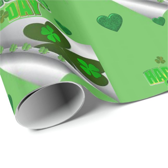 Cadeau Papier d'enveloppement de la Saint-Patrick (Coin rond)