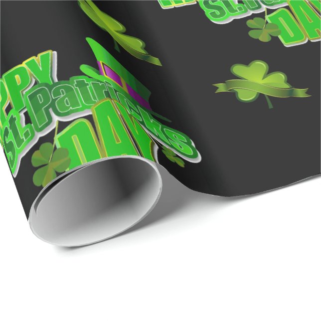Cadeau Papier d'enveloppement de la Saint-Patrick (Coin rond)