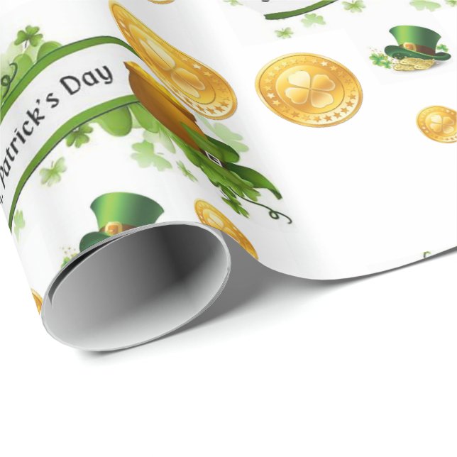Cadeau Papier d'enveloppement de la Saint-Patrick (Coin rond)