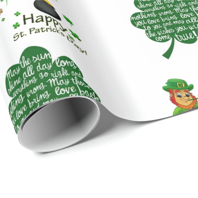 Cadeau Papier d'enveloppement de la Saint-Patrick (Coin rond)