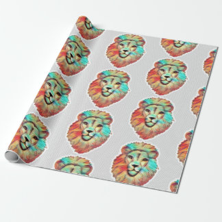 Cadeau Papier d'enveloppement de la tête de lion