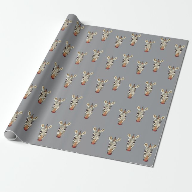 Cadeau Papier d'enveloppement de la tête de Zebra (Déroulé)