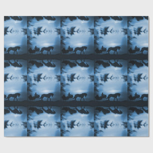 Cadeau Papier d'enveloppement de la tige et du cheval