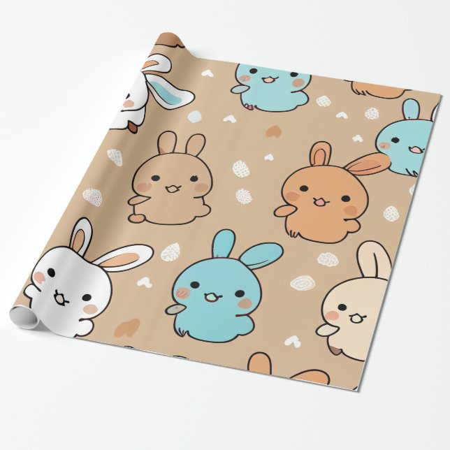 Cadeau Papier d'enveloppement de lapin (Déroulé)