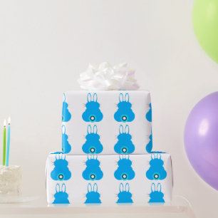 Cadeau Papier d'enveloppement de lapin bleu