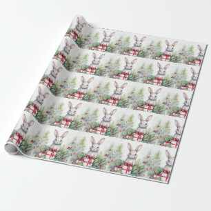 Cadeau Papier d'enveloppement de lapin de Noël