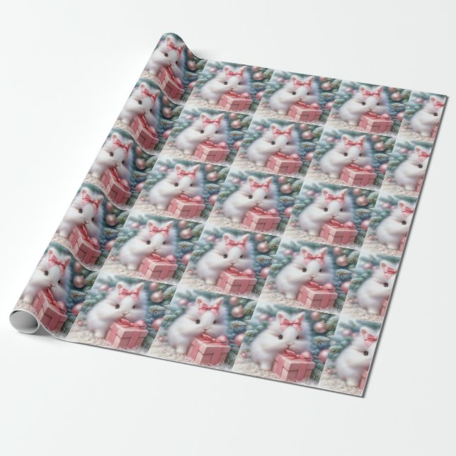 Cadeau Papier d'enveloppement de lapin de Noël (Déroulé)