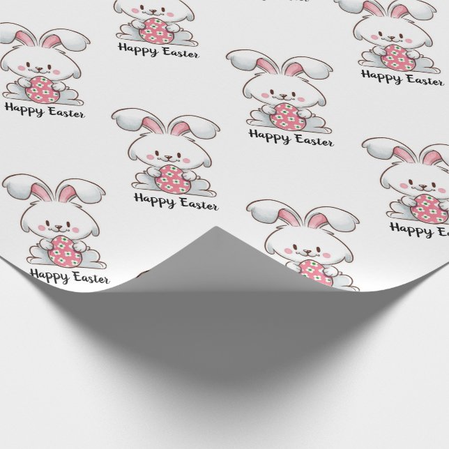 Cadeau Papier d'enveloppement de lapin de Pâques (Coin)