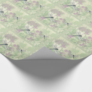 Cadeau Papier d'enveloppement de libellules bleues