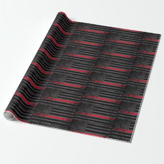 Cadeau Papier d'enveloppement de ligne rouge mince