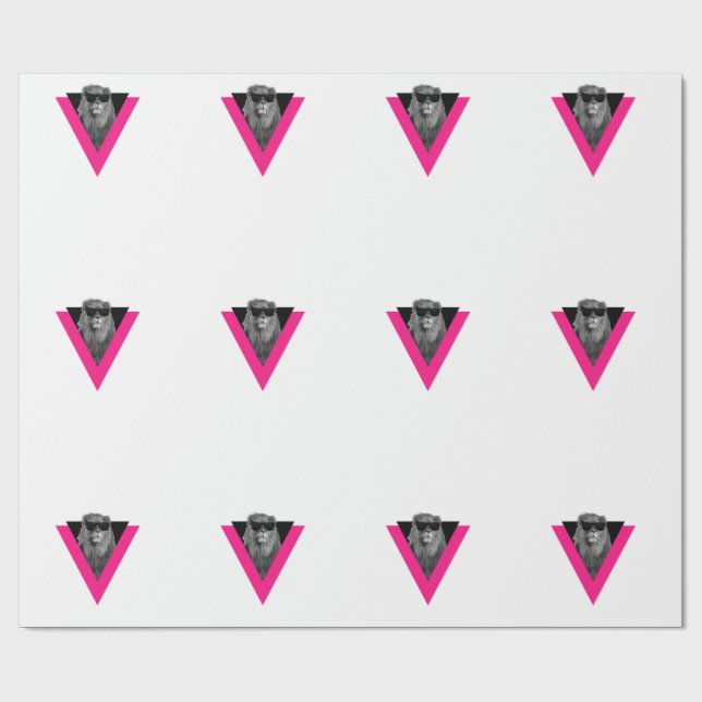 Cadeau Papier d'enveloppement de lion cool (Plat)