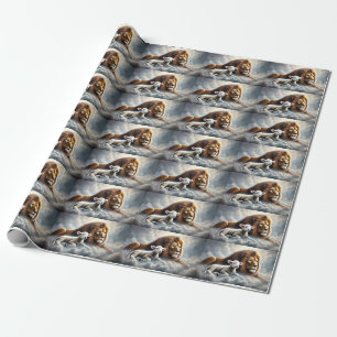 Cadeau Papier d'enveloppement de lions et d'agneaux