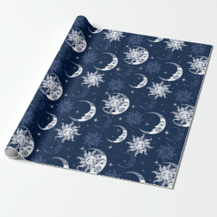 Cadeau Papier d'enveloppement de lune et d'étoiles