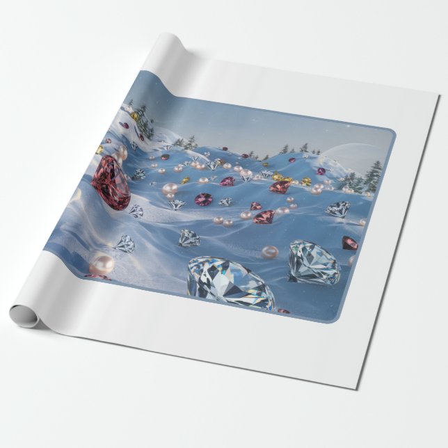 Cadeau Papier d'enveloppement de luxe hiver moderne (Déroulé)