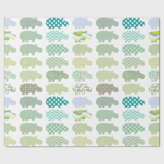 Cadeau Papier d'enveloppement de maçonnerie Hippo Mint