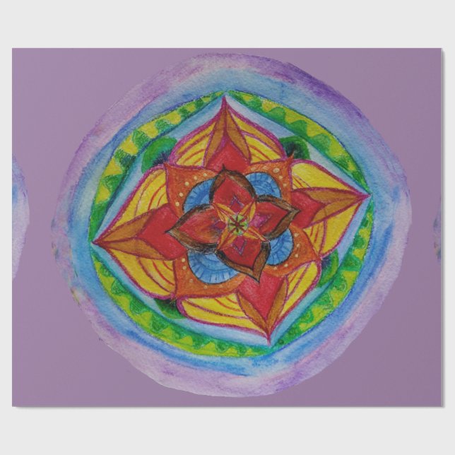 Cadeau Papier d'enveloppement de matelas Zen Mandala, 30  (Plat)