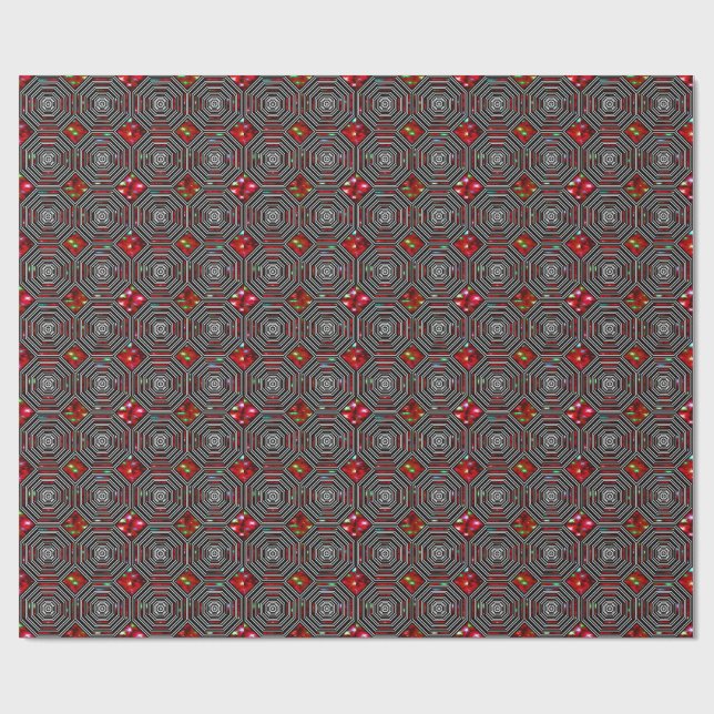 Cadeau Papier d'enveloppement de matière numérique 3D col (Plat)