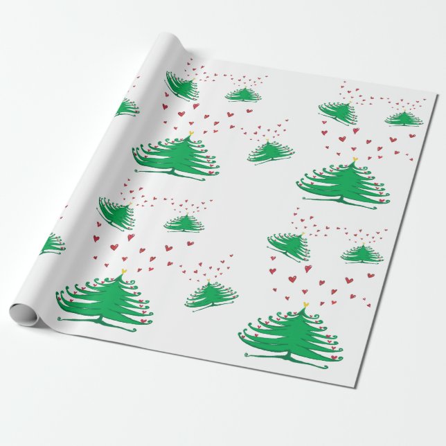 Cadeau Papier d'enveloppement de matte de l'arbre de Noël (Déroulé)