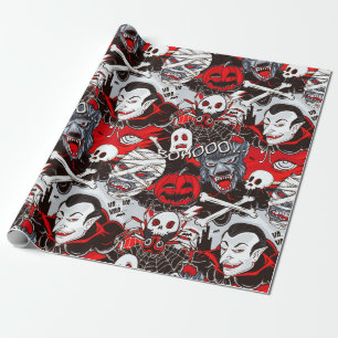 Cadeau Papier d'enveloppement de matte de nuit Vampires, 