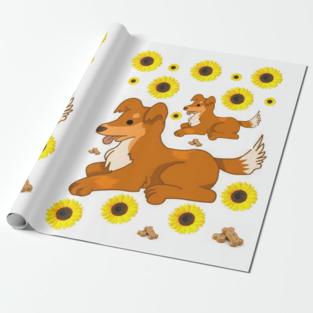Cadeau Papier d'enveloppement de matte de tournesol (Déroulé)