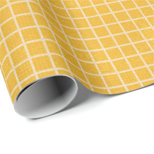 Cadeau Papier d'enveloppement de matte Golden Grid Premiu