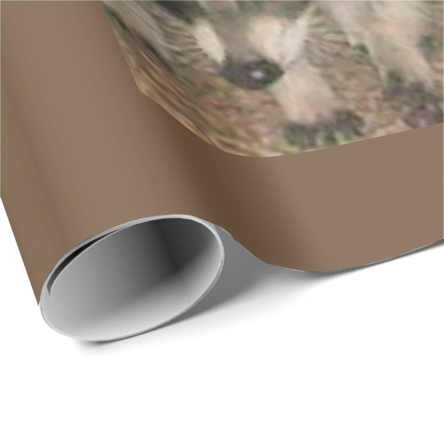 Cadeau Papier d'enveloppement de matte Raccoon (Coin rond)