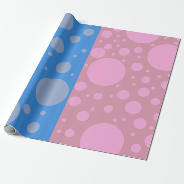 Cadeau Papier d'enveloppement de matte rose et bleu, (Déroulé)