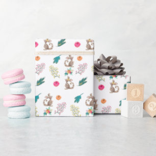 Cadeau Papier D'Enveloppement De Motifs Kangourou Et Flor