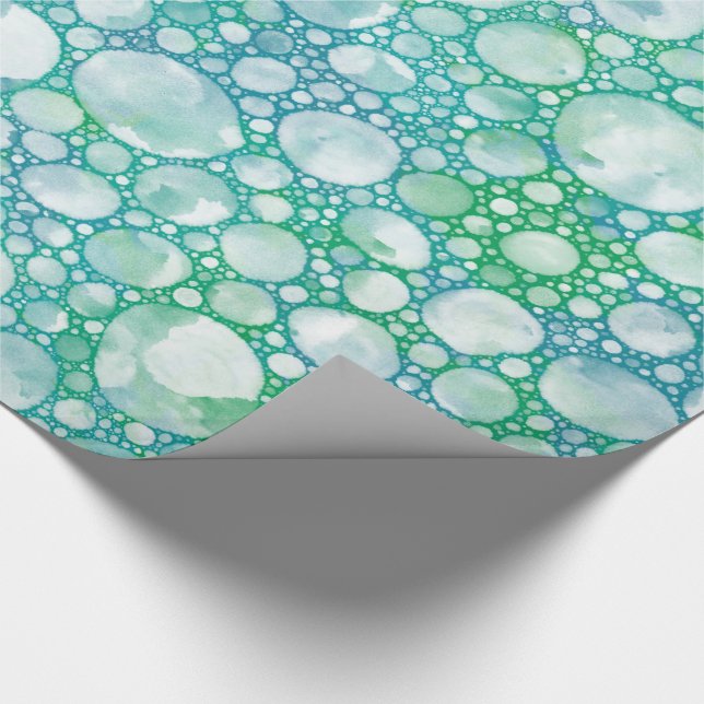 Cadeau Papier d'enveloppement de mousse de mer turquoise| (Coin)