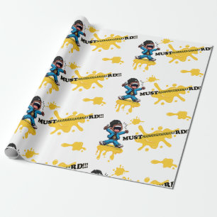 Cadeau Papier d'enveloppement de moutarde blanc pour tout