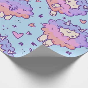 Cadeau Papier d'enveloppement de mouton de Kawaii Unicorn