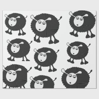 Cadeau Papier d'enveloppement de mouton noir