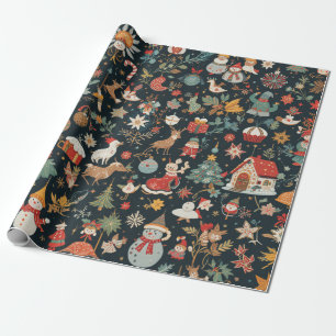Cadeau Papier d'enveloppement de Noël 30 pouces x 6 pieds