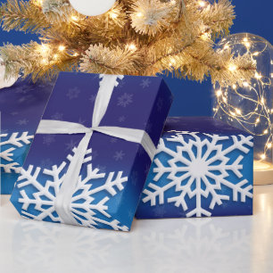 Cadeau Papier d'enveloppement de Noël aux flocons de nei