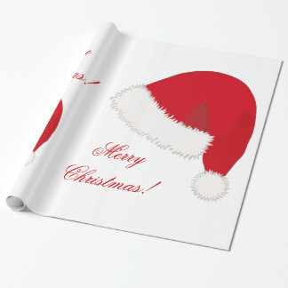Cadeau Papier d'enveloppement de Noël avec chapeau de Pèr