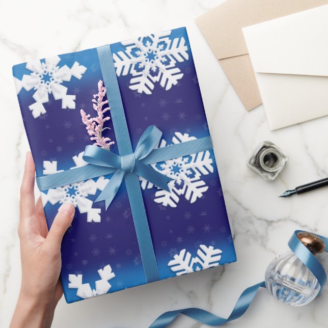 Cadeau Papier d'enveloppement de Noël avec flocons de nei (Cadeaux)