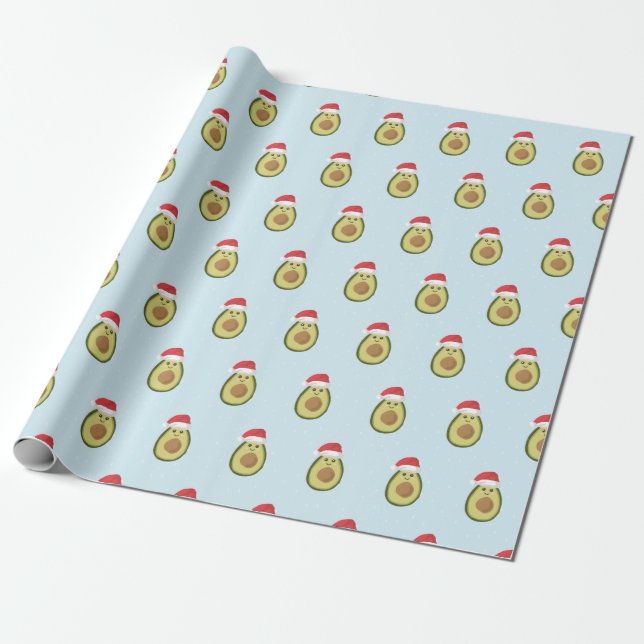 Cadeau Papier d'enveloppement de Noël Avocado Père Noël (Déroulé)