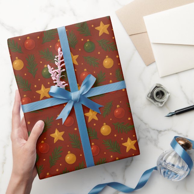 Cadeau Papier d'enveloppement de Noël classique - Fêtes r (Cadeaux)