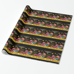 Cadeau Papier d'enveloppement de Noël Dachsunds - SRF
